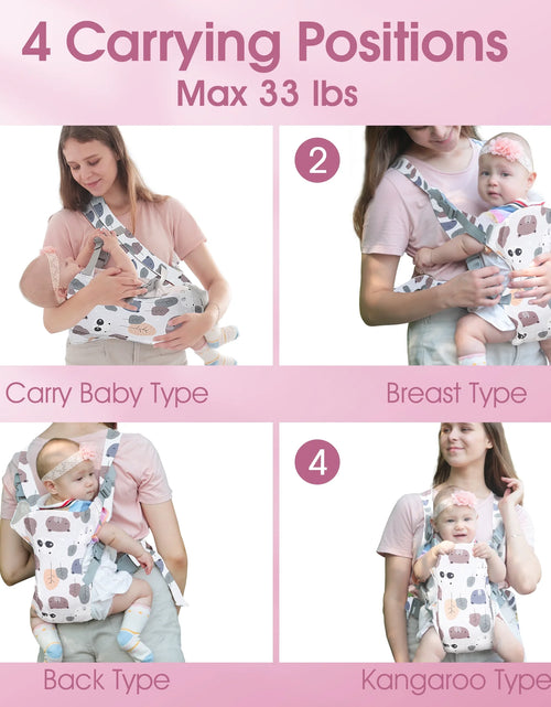 Load image into Gallery viewer, 4 in 1 Baby Carrier, Infant Wraps Carrier Ergonomic Baby Carrier Backpack, Newborn Carrier for Baby Carrier Newborn to Toddler, Colorful
