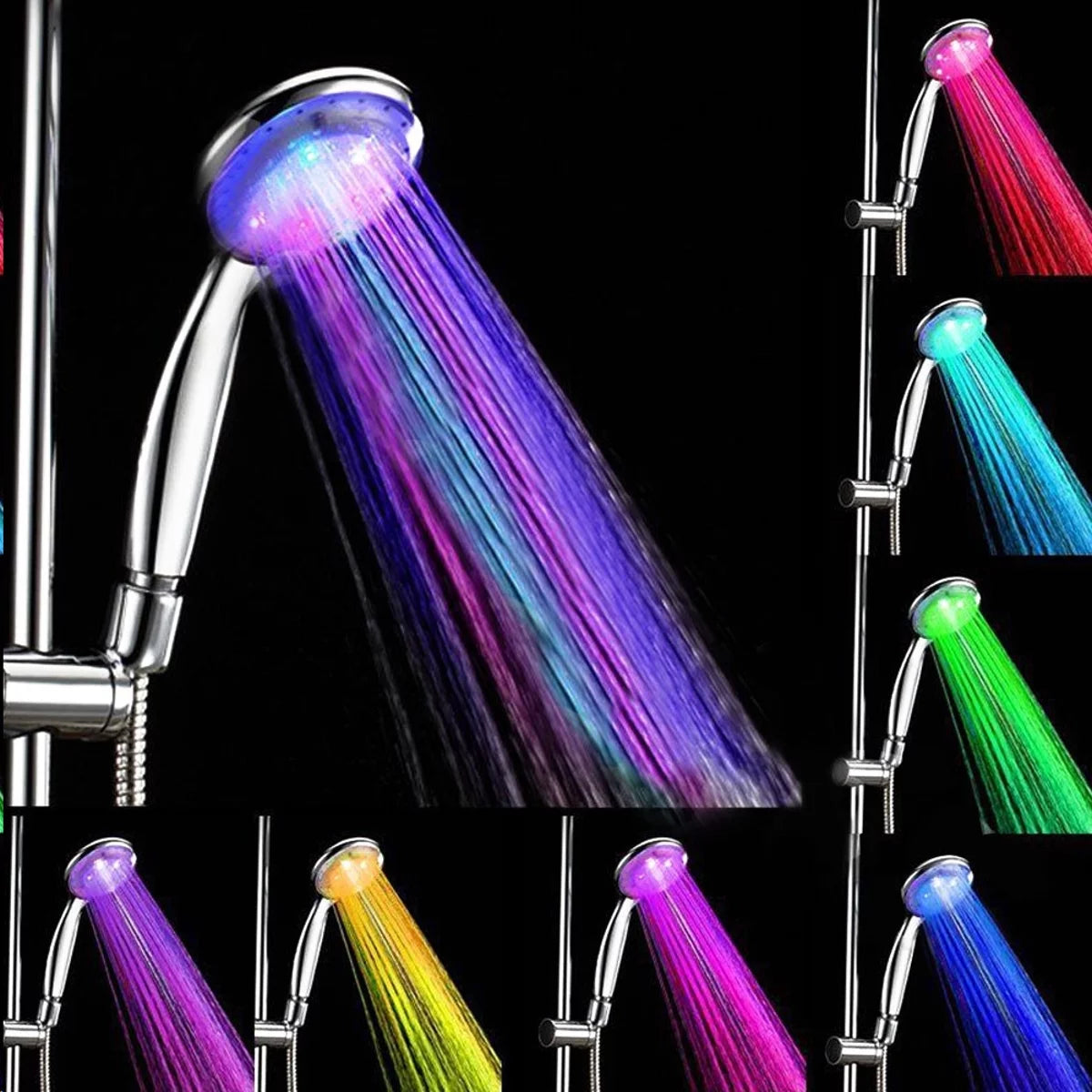 Bathroom 7 Color LED Shower Head with Automatic Changing