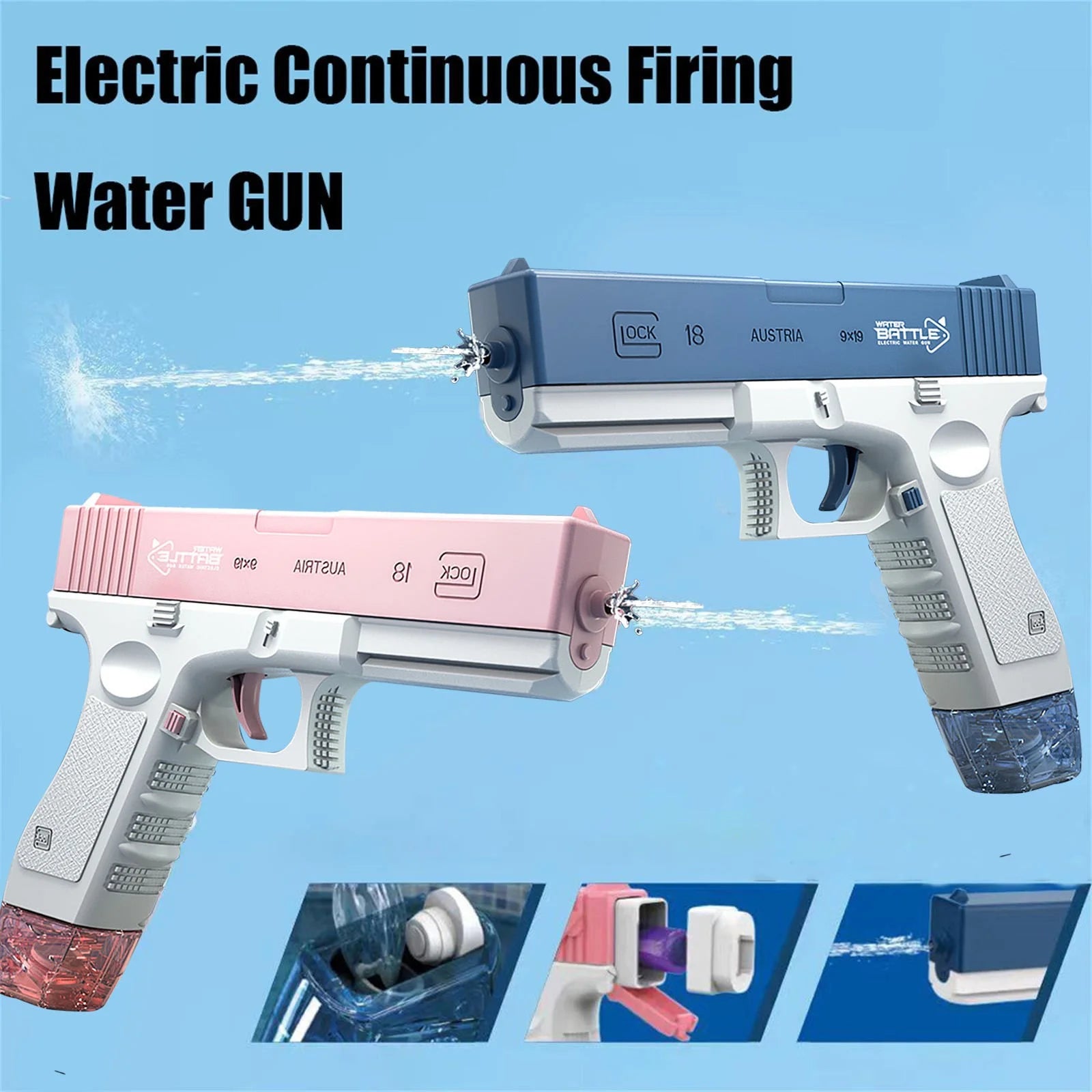 Electric Water for Adults & Kids Rechargeable Water with Large Capacity Super Shooting Swimming Pool and Outdoor Summer Gifts for Boys Girls