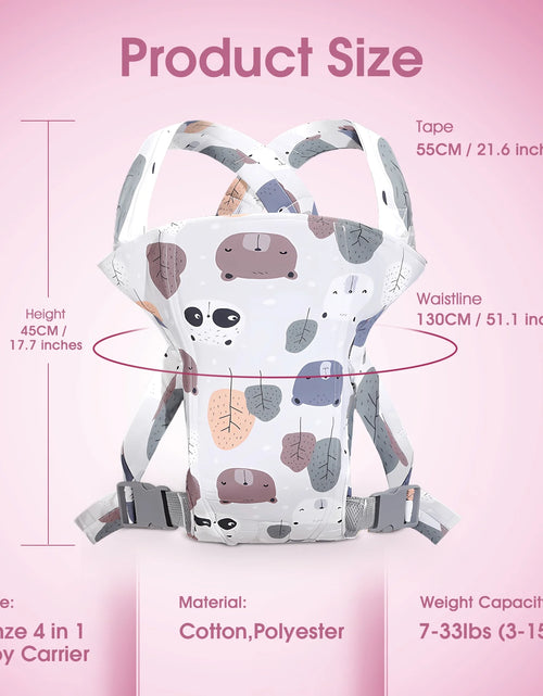 Load image into Gallery viewer, 4 in 1 Baby Carrier, Infant Wraps Carrier Ergonomic Baby Carrier Backpack, Newborn Carrier for Baby Carrier Newborn to Toddler, Colorful
