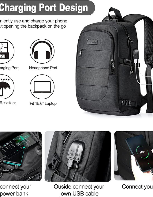 Load image into Gallery viewer, Travel Laptop Backpack Water Resistant Anti-Theft Bag with USB Charging Port and Lock 14/15.6 Inch Computer Business Backpacks for Women Men College School Student Gift,Bookbag Casual Hiking Daypack
