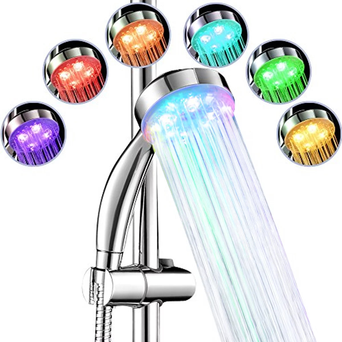 Bathroom 7 Color LED Shower Head with Automatic Changing